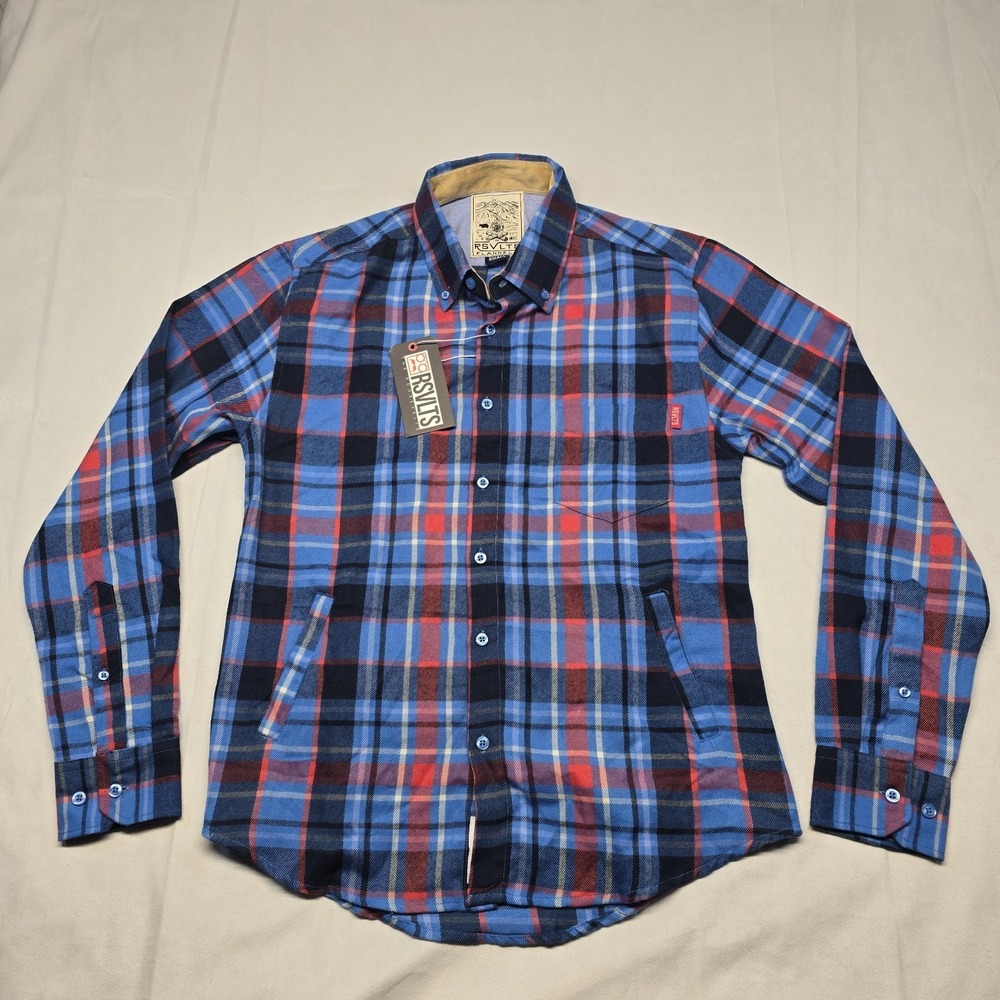 Rsvlts‎ Flannel Blue Steel Flannel Shirt Size Small NWT!!